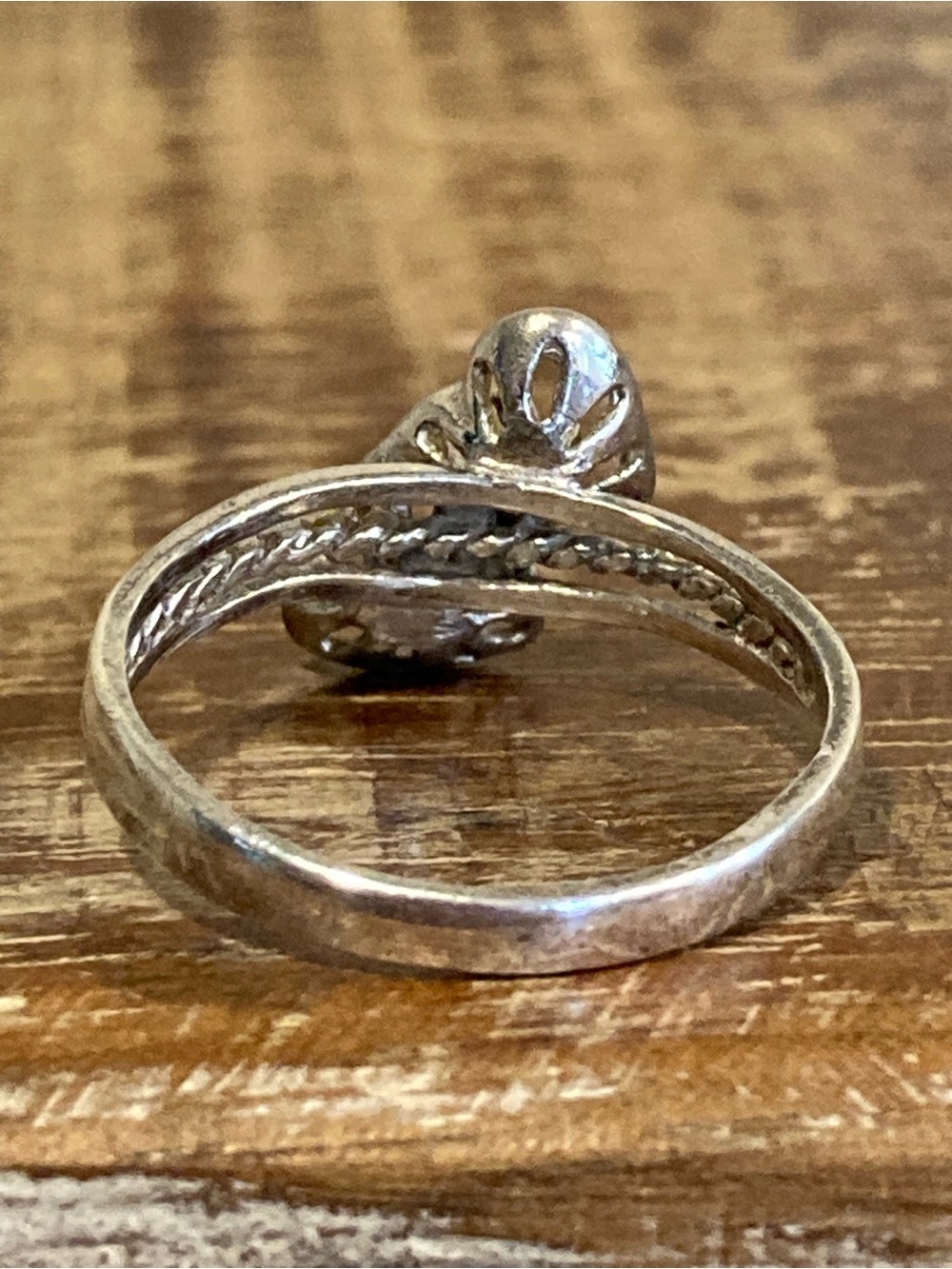 Vintage Sterling Silver Hearts Ring Size 7 Missing Stone! Uncas - Picture 9 of 15